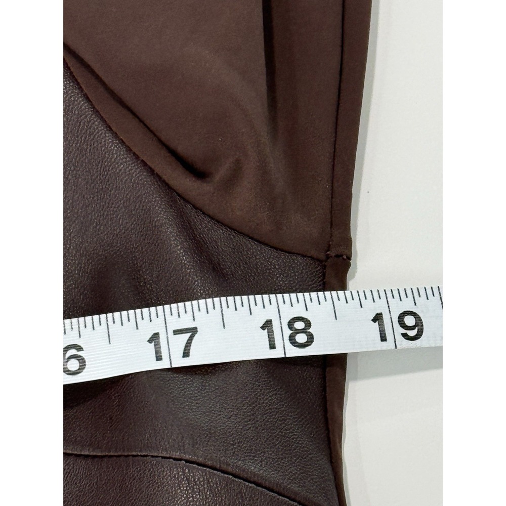 Ecru Top Genuine Leather Long Sleeve Chocolate Brown Long Sleeves Size S/M - Picture 9 of 11